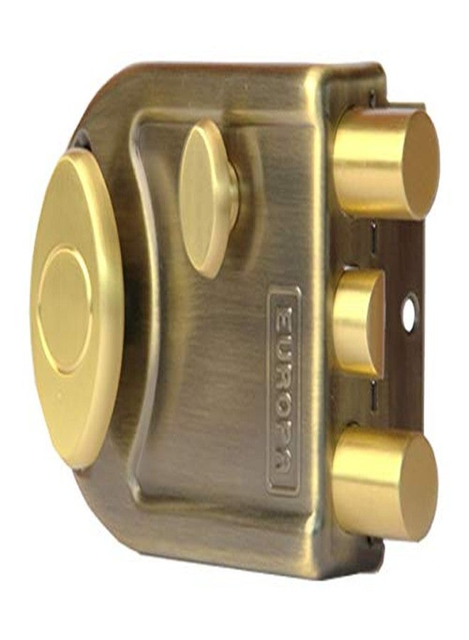 Europa Smart Key Main Door Dead Bolt Cylindrical Key Lock with 3 Bolts (Antique Brass) - Image 2